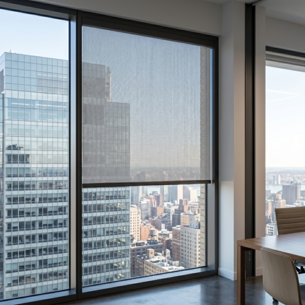 Commercial Solar Screen Roller Shade for NYC Offices
